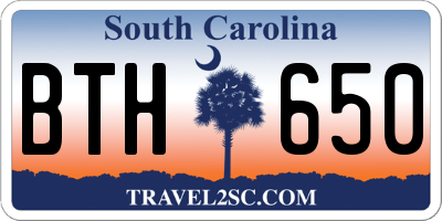 SC license plate BTH650
