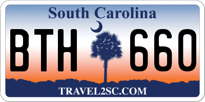 SC license plate BTH660