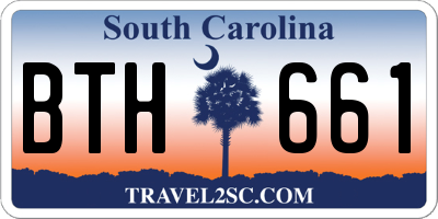 SC license plate BTH661