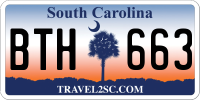 SC license plate BTH663