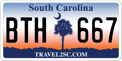 SC license plate BTH667