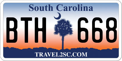 SC license plate BTH668