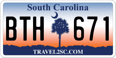 SC license plate BTH671
