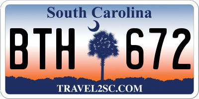 SC license plate BTH672