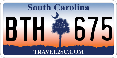 SC license plate BTH675