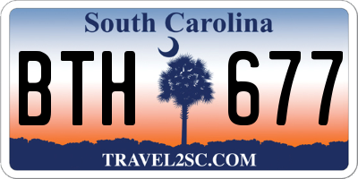 SC license plate BTH677
