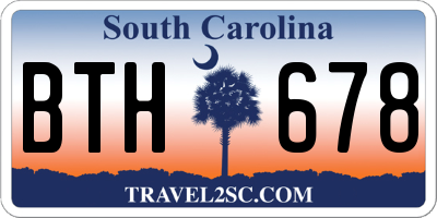 SC license plate BTH678