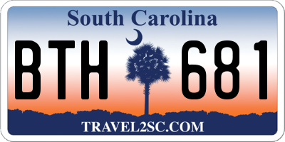 SC license plate BTH681