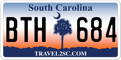 SC license plate BTH684