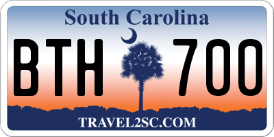 SC license plate BTH700