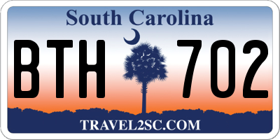 SC license plate BTH702
