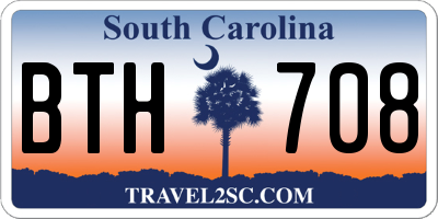 SC license plate BTH708