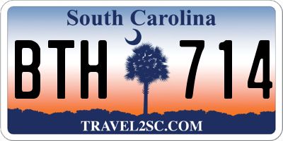SC license plate BTH714