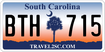 SC license plate BTH715