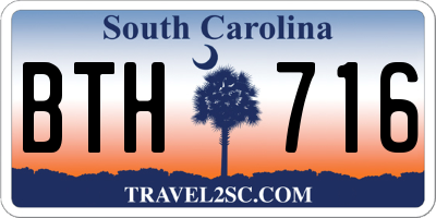 SC license plate BTH716
