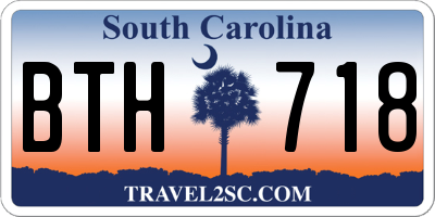 SC license plate BTH718