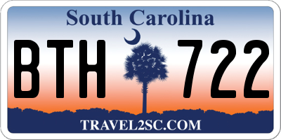 SC license plate BTH722