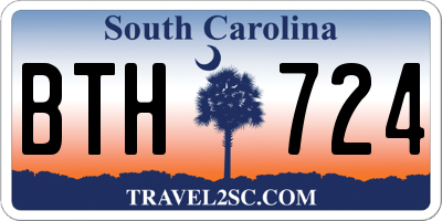 SC license plate BTH724