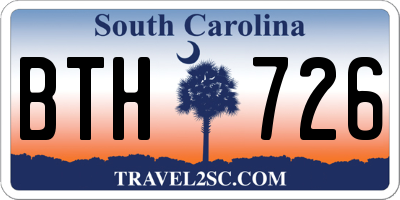 SC license plate BTH726