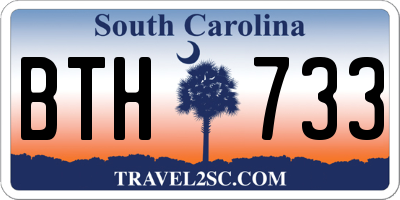 SC license plate BTH733