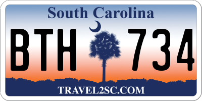 SC license plate BTH734