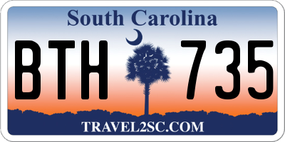 SC license plate BTH735
