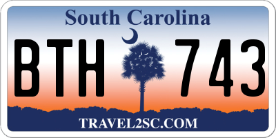 SC license plate BTH743
