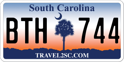SC license plate BTH744