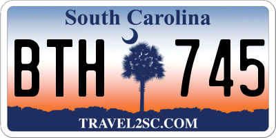 SC license plate BTH745