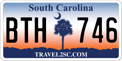 SC license plate BTH746