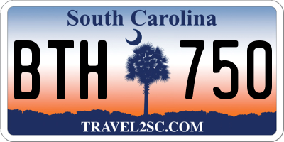 SC license plate BTH750