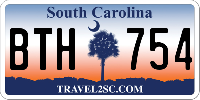 SC license plate BTH754