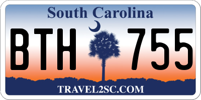 SC license plate BTH755