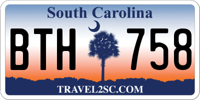 SC license plate BTH758