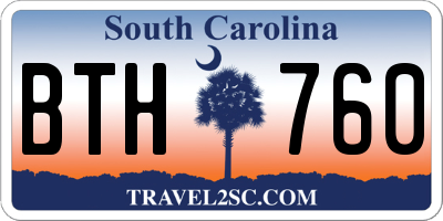 SC license plate BTH760