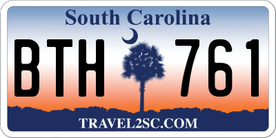 SC license plate BTH761