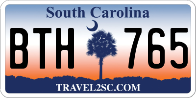 SC license plate BTH765