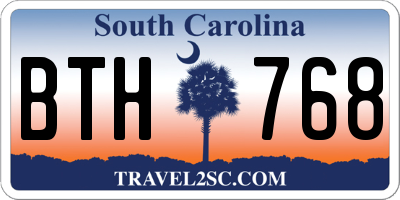 SC license plate BTH768