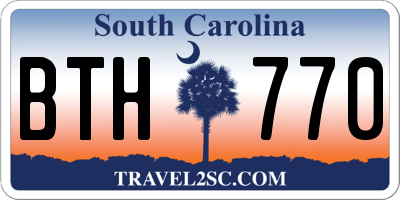 SC license plate BTH770