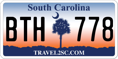 SC license plate BTH778