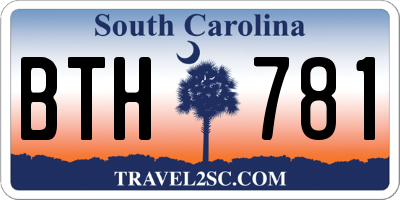 SC license plate BTH781