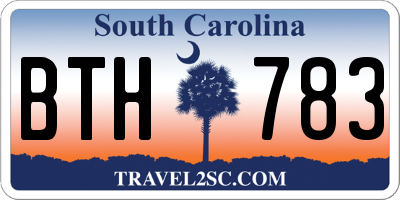 SC license plate BTH783