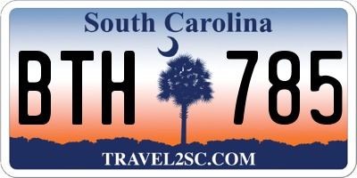 SC license plate BTH785