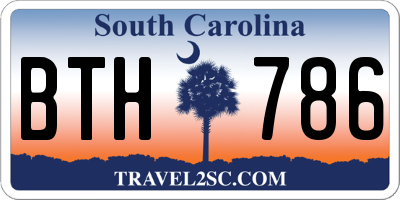 SC license plate BTH786