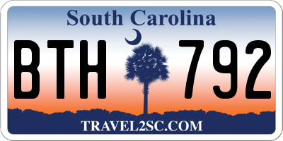 SC license plate BTH792