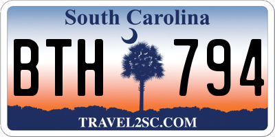 SC license plate BTH794