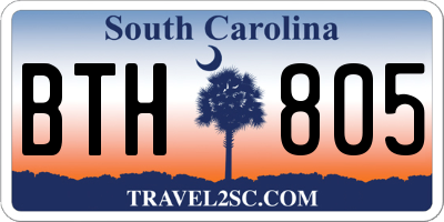 SC license plate BTH805