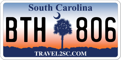 SC license plate BTH806
