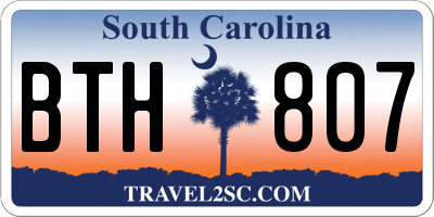 SC license plate BTH807