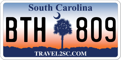 SC license plate BTH809